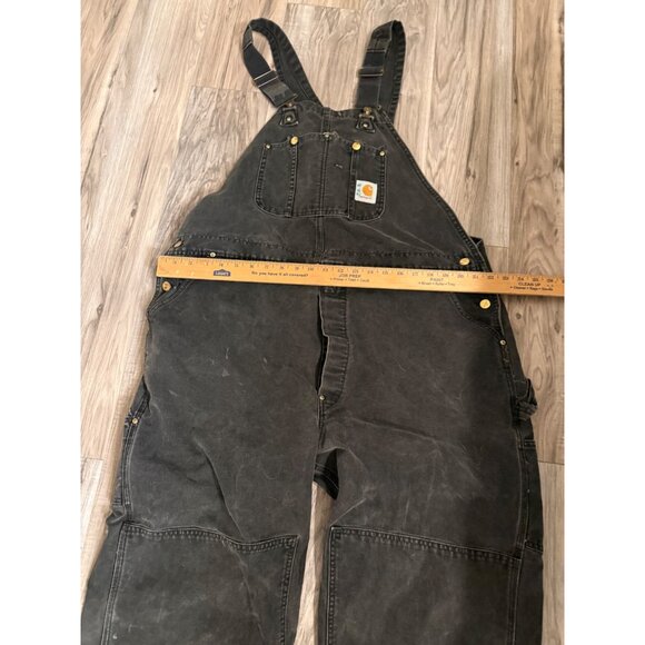 VTG 80s Carhartt Duck Bib Overalls  Durable Cotton Canvas thrashed grunge Read - Picture 3 of 16